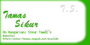 tamas sikur business card